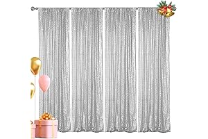Hahuho Silver Sequin Backdrop Curtain: Dazzling Décor for Memorable Occasions
