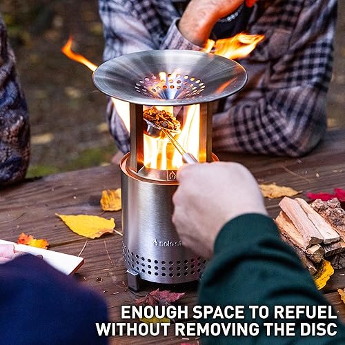 Miniatura 4 de Solo Stove Mesa - Deflector de calor, con 3 patas desmontables, accesorio para hoguera Mesa, captura y redirige el calor, acero inoxidable 304 (alto