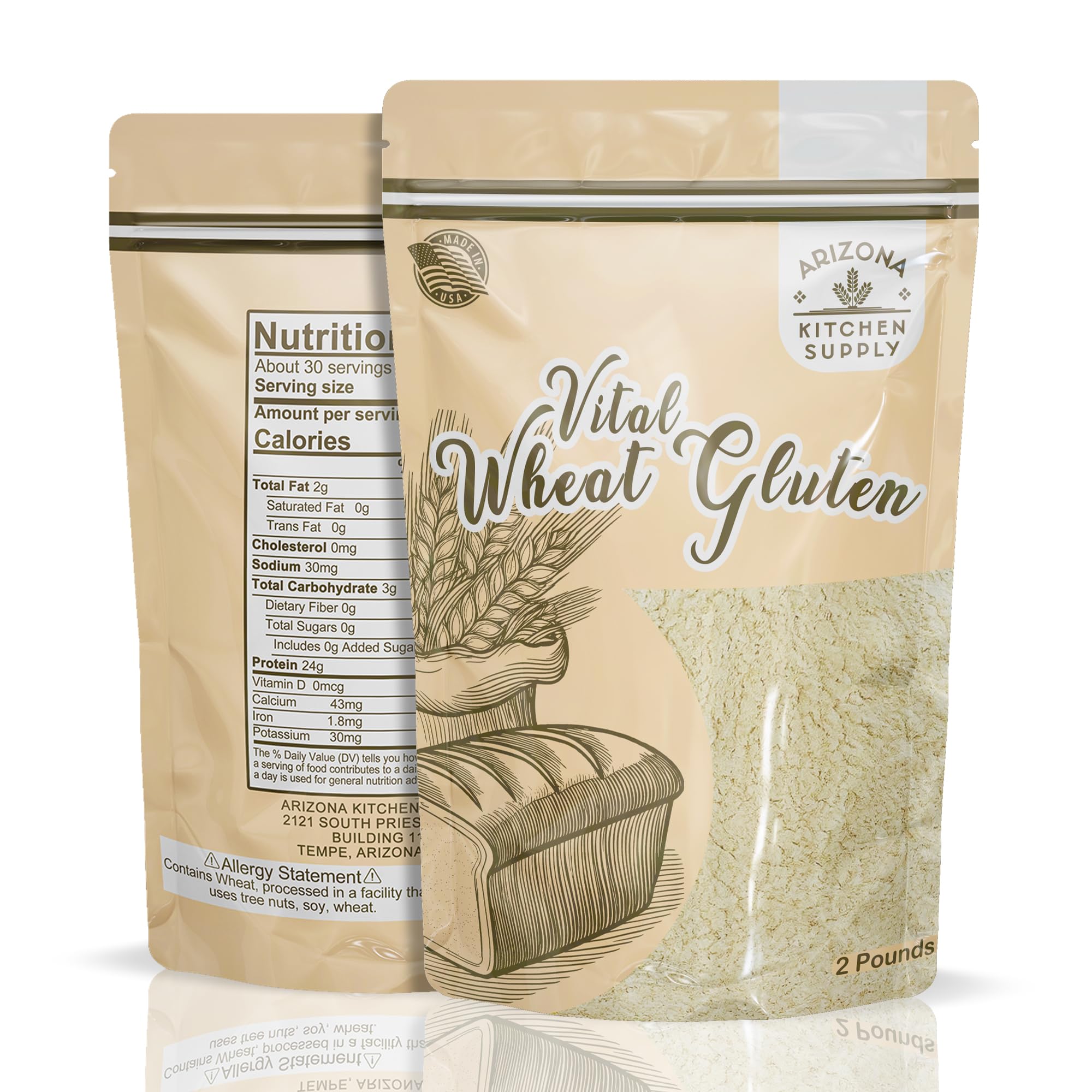 2.2 lb Vital Wheat Gluten | High-Protein, All-Natural Wheat Protein for Bread, Pizza Dough, Seitan, and More | Vegan & Keto-Friendly Baking Essential