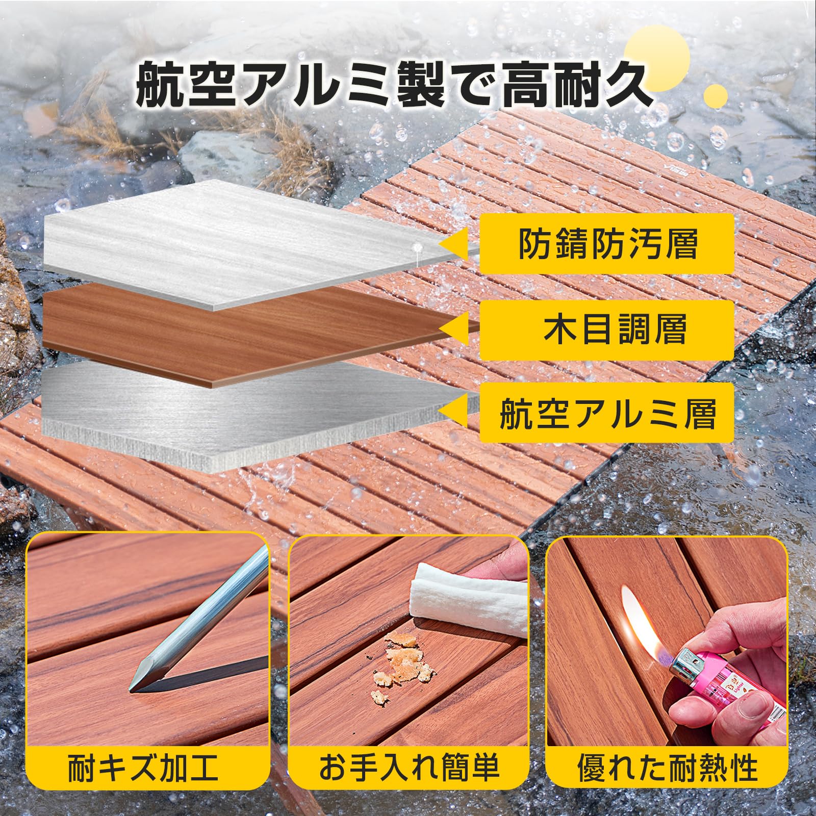 Amazon.co.jp: Sikatoku アウトドアテーブル【アルミ製&耐荷重150KG