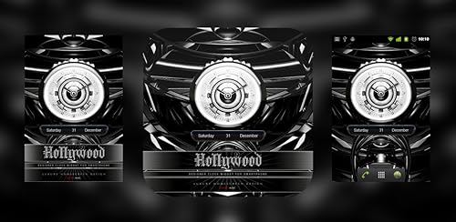 Hollywood Beautiful Clock Widget Theme for Android