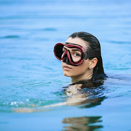 Miniatura 7 de Máscara de buceo, gafas de esnórquel antivaho profesionales, máscara de natación antifugas con correa ajustable suave y bolsa de malla, tapón para