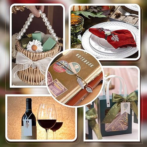 Miniatura 5 de PH PandaHall 150 dijes de hoja de árbol, 15 estilos de filigrana de hoja de metal, dijes de plantas de aleación tibetana de plata antigua, colgantes