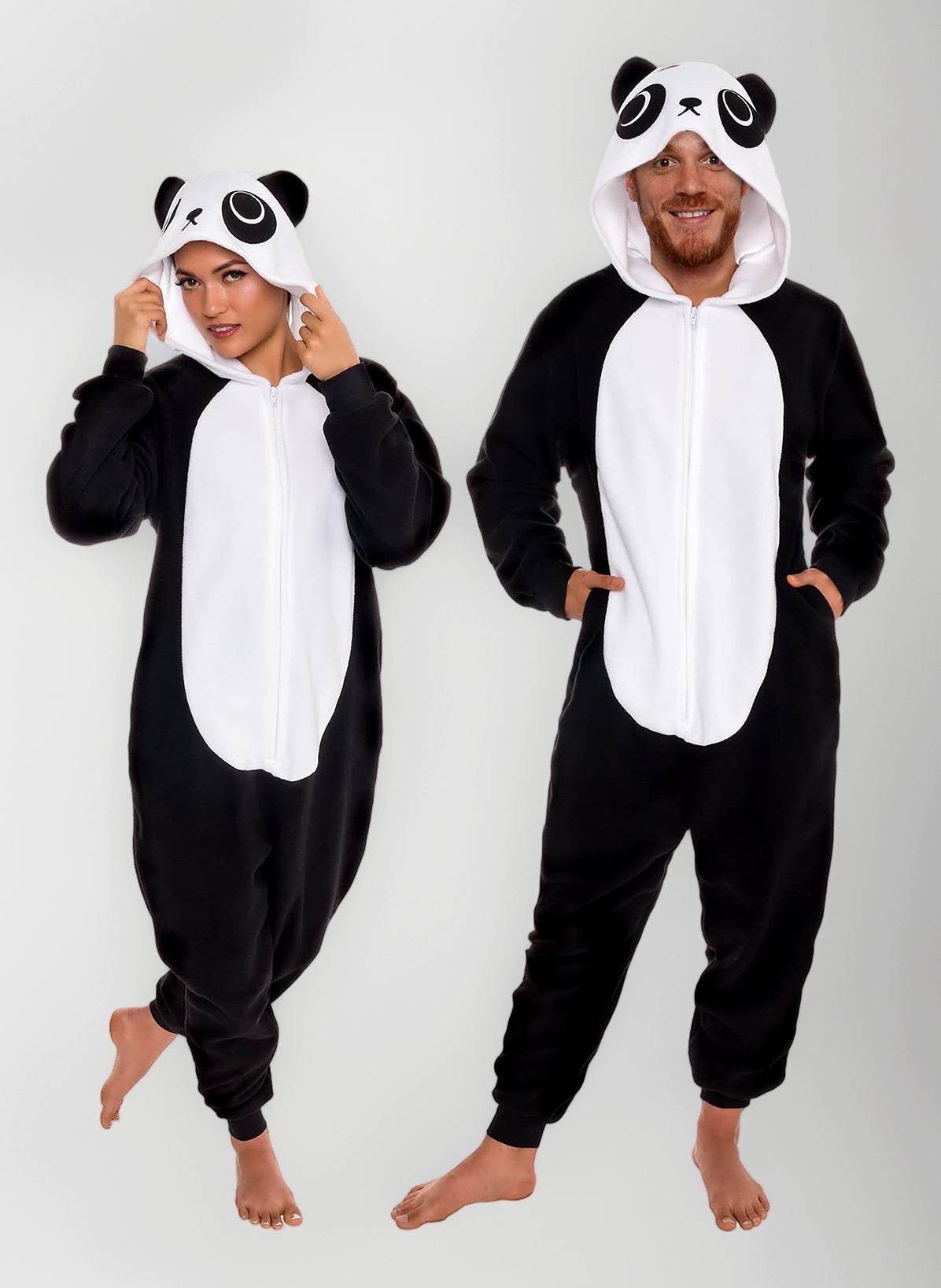 Funziez! Slim Fit Adult Onesie - Animal Halloween Costume - Plush Fruit One Piece Cosplay Suit for Women and Men