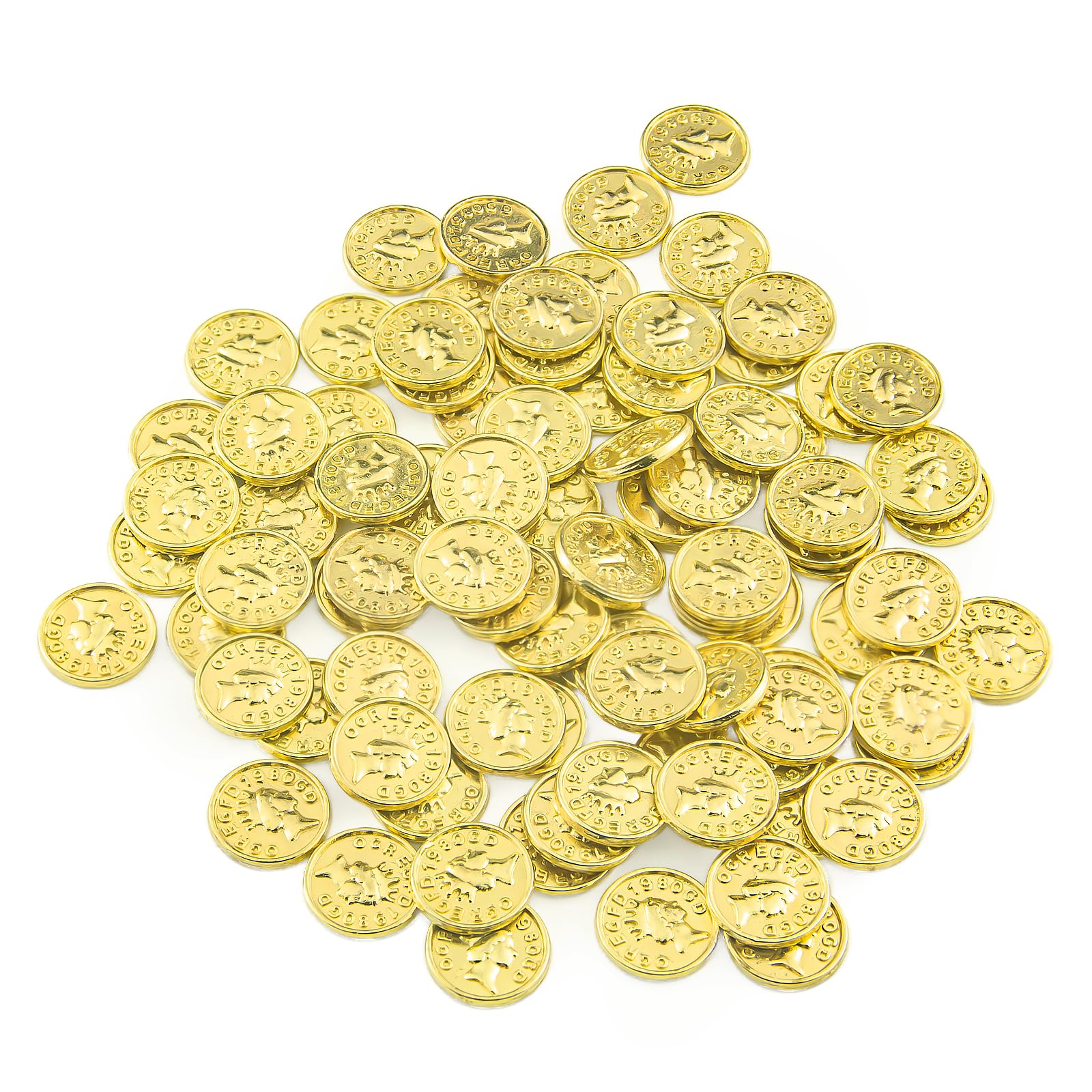 Fake Gold Coins, 100 Pieces Tiny Golden Coin for Crafts Party Favors,Photography Props Miniatures, Miniature Landscape