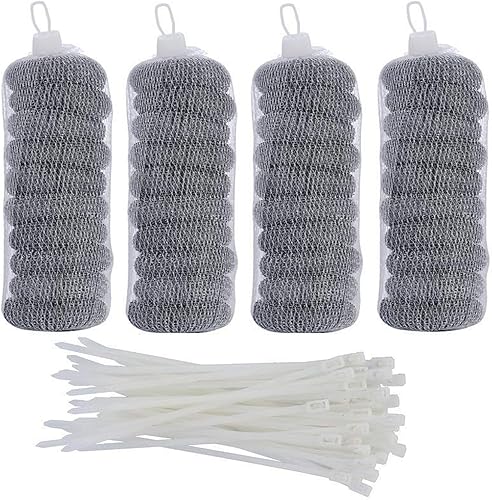 40 trampas de pelusa de acero inoxidable para lavadora, trampas para pelusas, filtro de manguera de lavado de malla con 40 bridas para cables