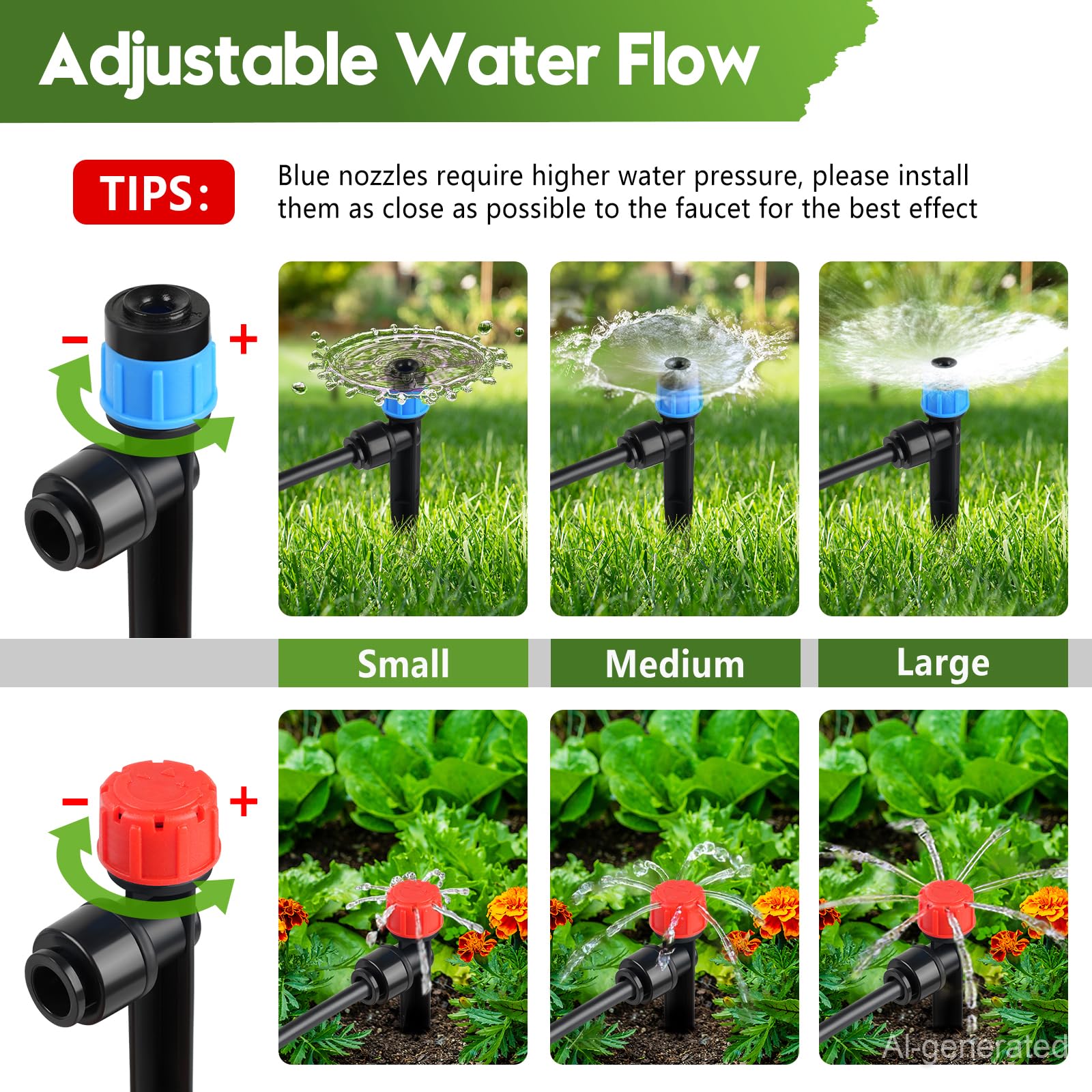 Système d'irrigation goutte à goutte de 240 pi pour jardin
