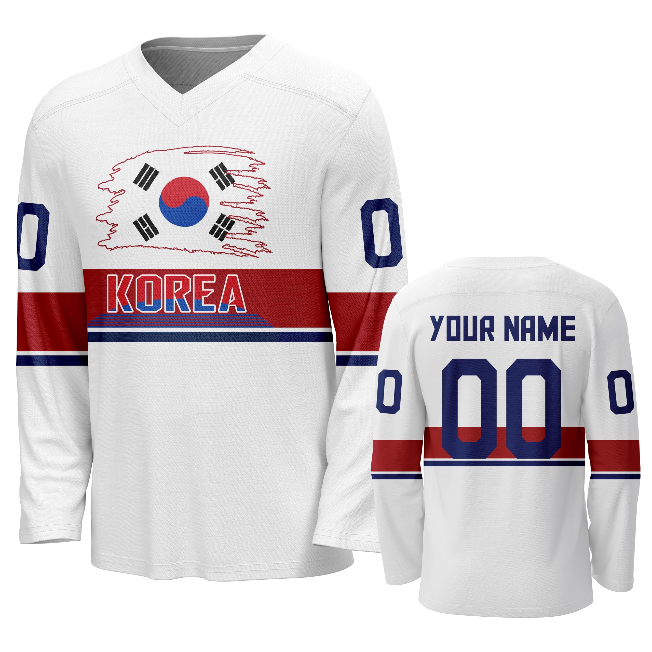 Custom National Hockey Jersey Personalized Name Number V-Neck Sports Ice Hockey Jersey Fans Gift for Men Women Youth