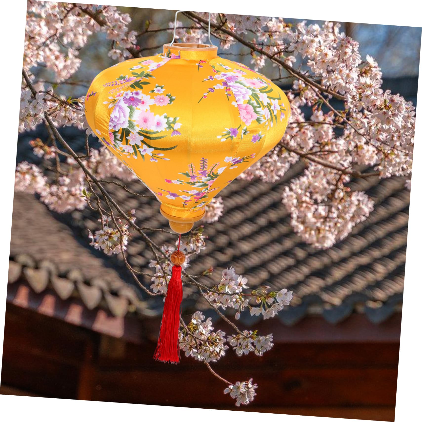 Vietnamesische Laterne Gelb Outdoor HäNgelaterne Aus Tuch Mit Quasten FüR Hochzeit Garten Und Festliche Dekoration Asiatisches Laternendekor