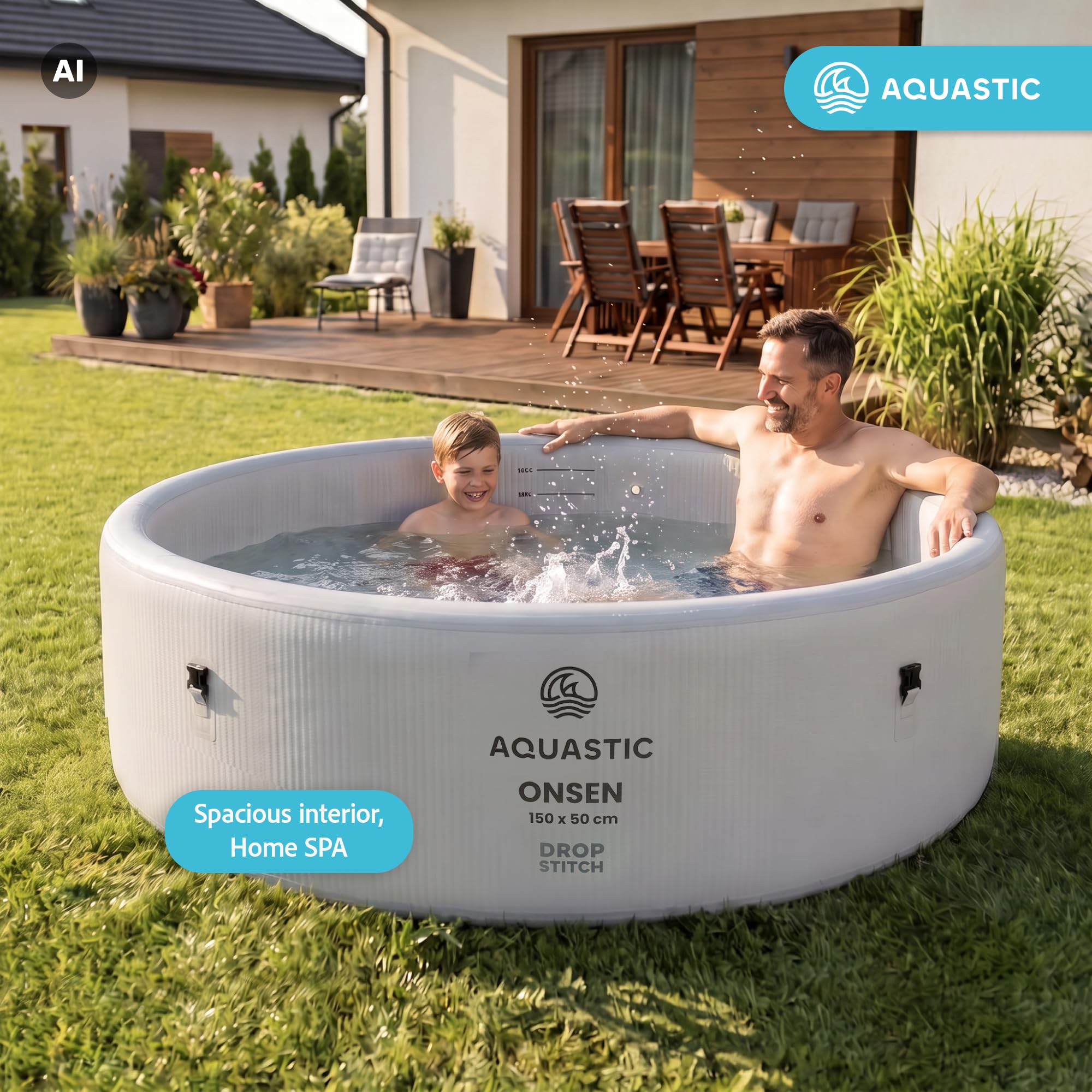 AQUASTIC ONSEN nadmuchiwana wanna lodowa, 700 l, 150 x 50 cm, DropStitch