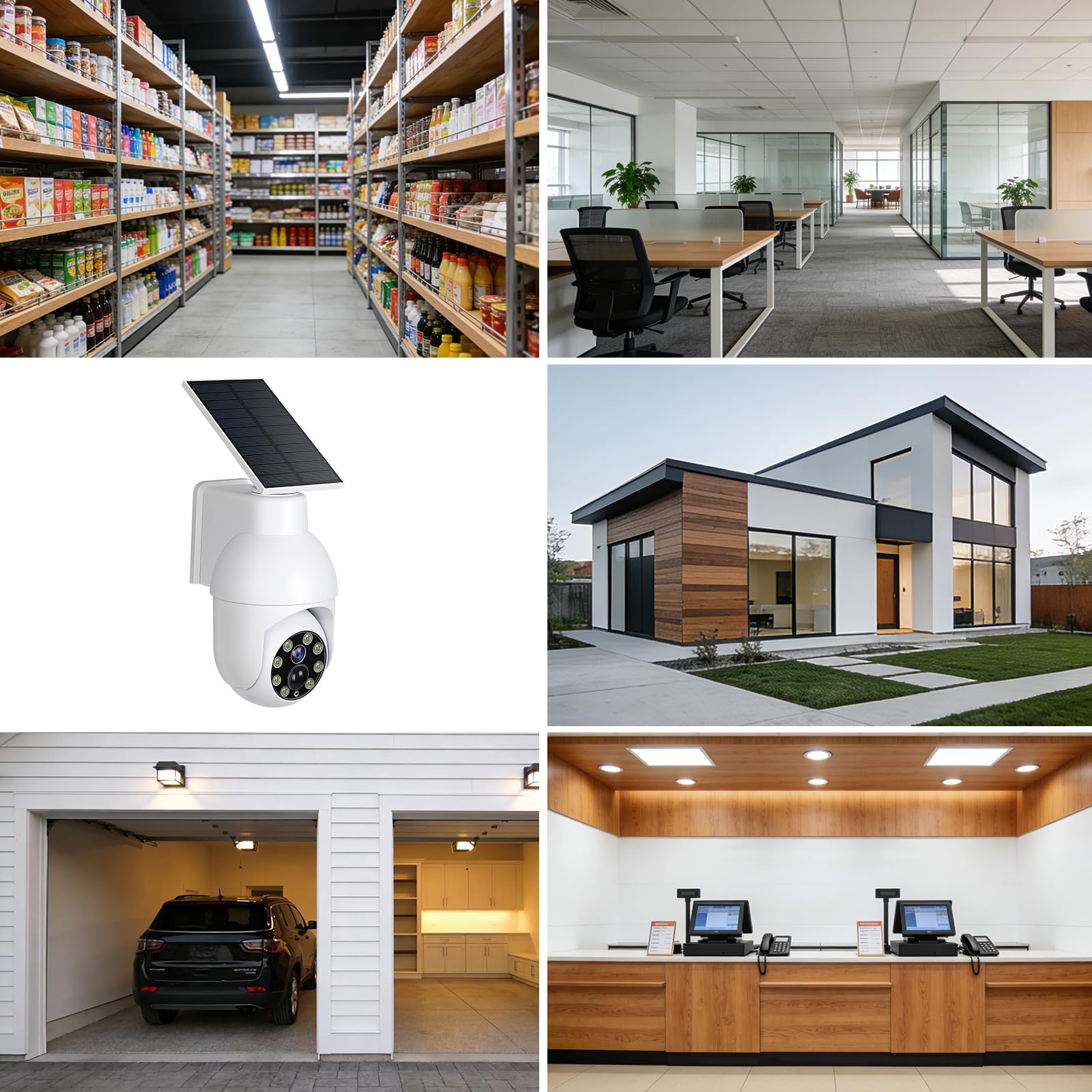 ERWEY Caméra factice solaire avec capteur et lumière rouge clignotante - Caméra de surveillance factice - Étanche IP54 - Pour intérieur et extérieur