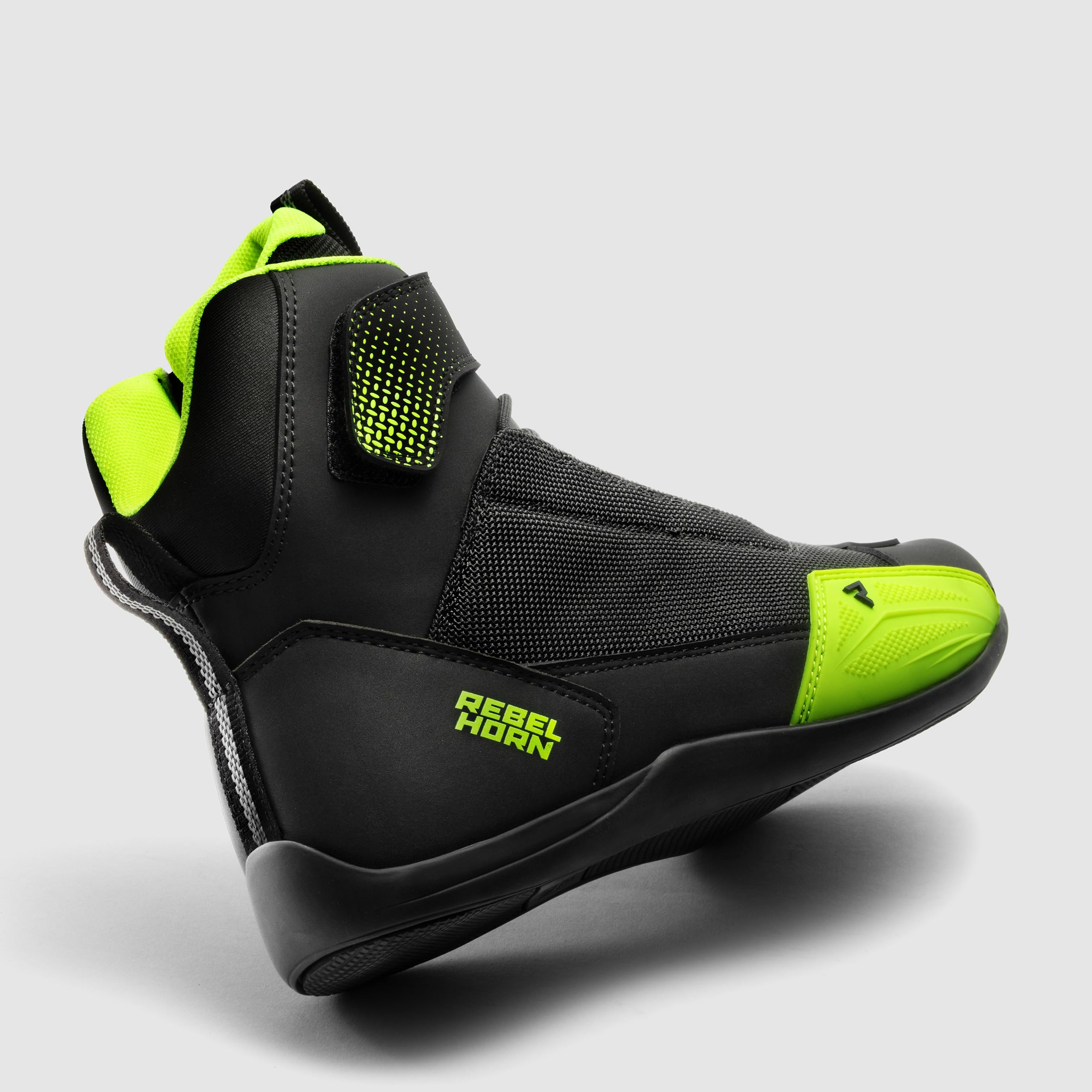REBELHORN Swift Stivali da Moto Donna e Uomo | Pelle PU | Cerniera Lunga | Protezioni per la Caviglia | Dita Rinforzate | Pannelli di Ventilazione in Rete | Taglie fino alla 48