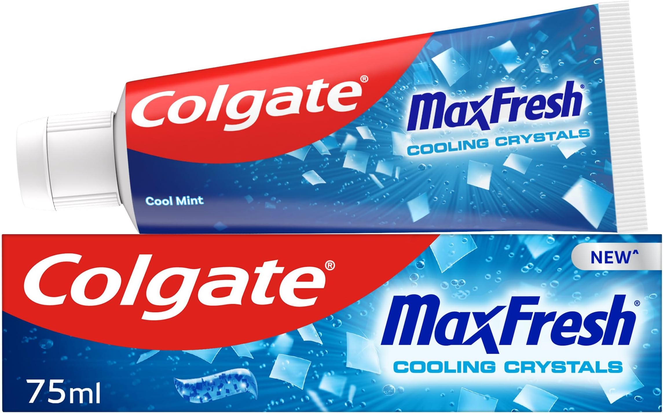 Max Fresh Cooling Crystals Toothpaste 75ml, Freshness Powered by UltraFreeze, 10x Longer-Lasting, Instant Burst of Freshness, Refreshing Cool-Mint Flavour