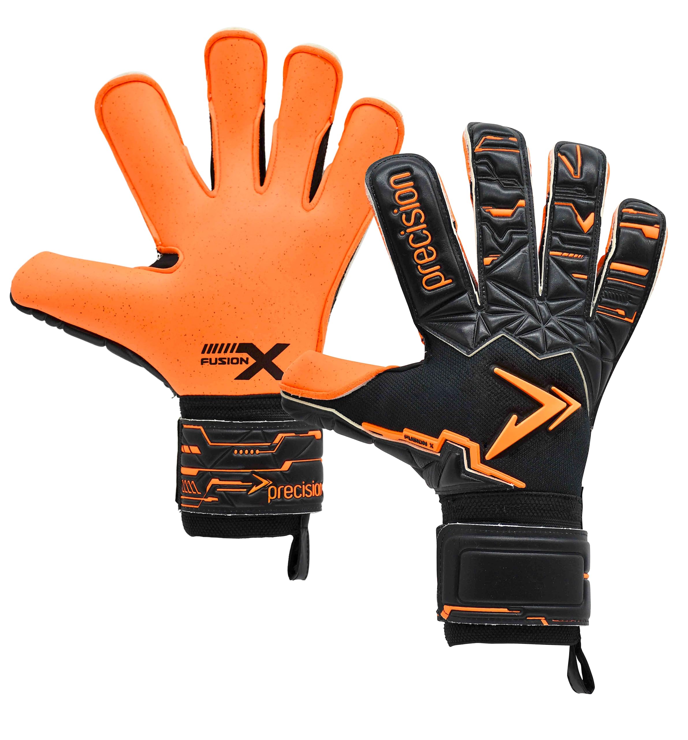 Precision Fusion X Pro Surround Quartz Wider Hand Professional Football Junior Goalkeeper Gloves, Black, 6
