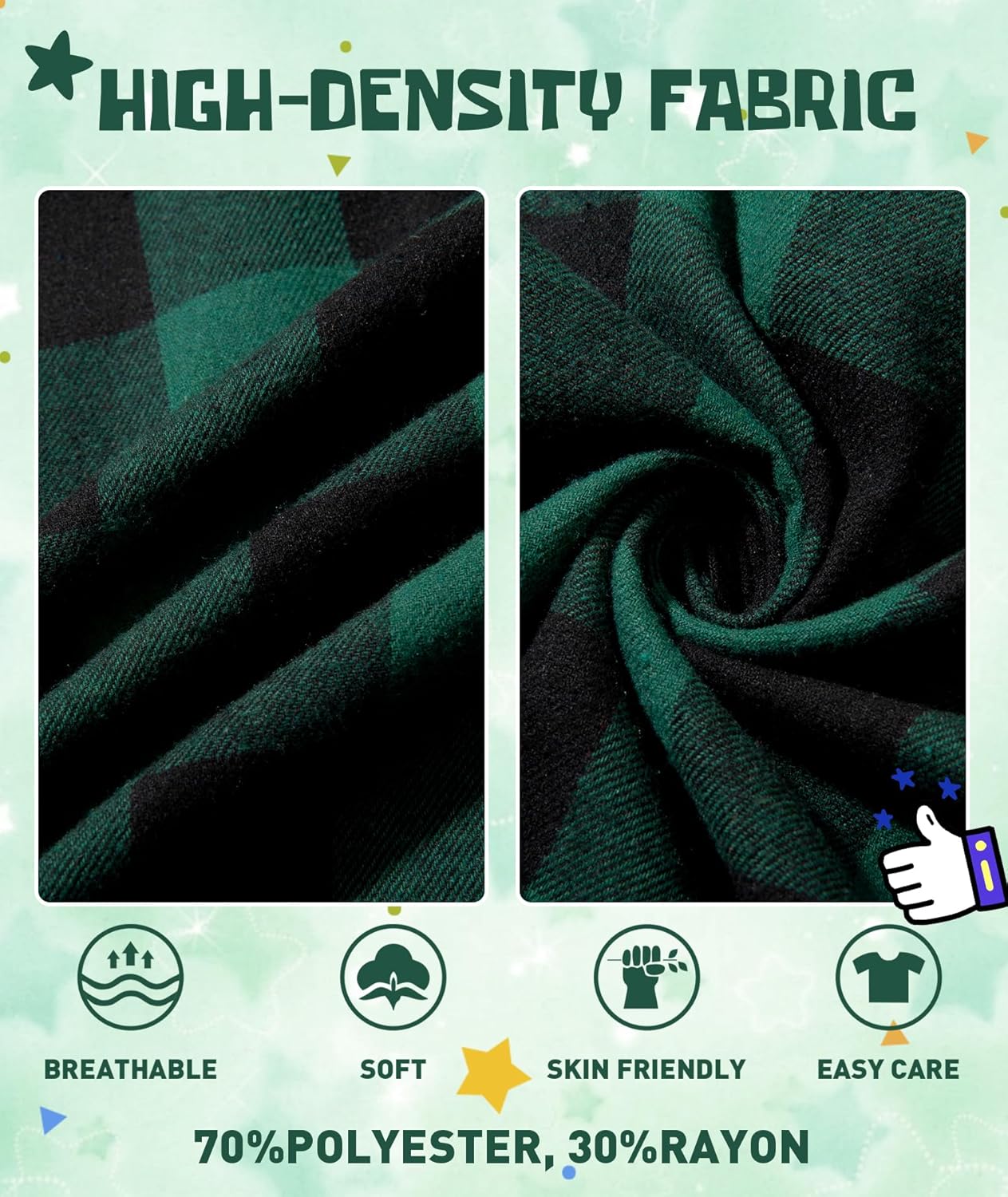 GEEK LIGHTING 3 Pack Boys Girls Plaid Flannel Shirts Unisex Kids Long Sleeve Casual Button Down Shirts with Hood - Image 4