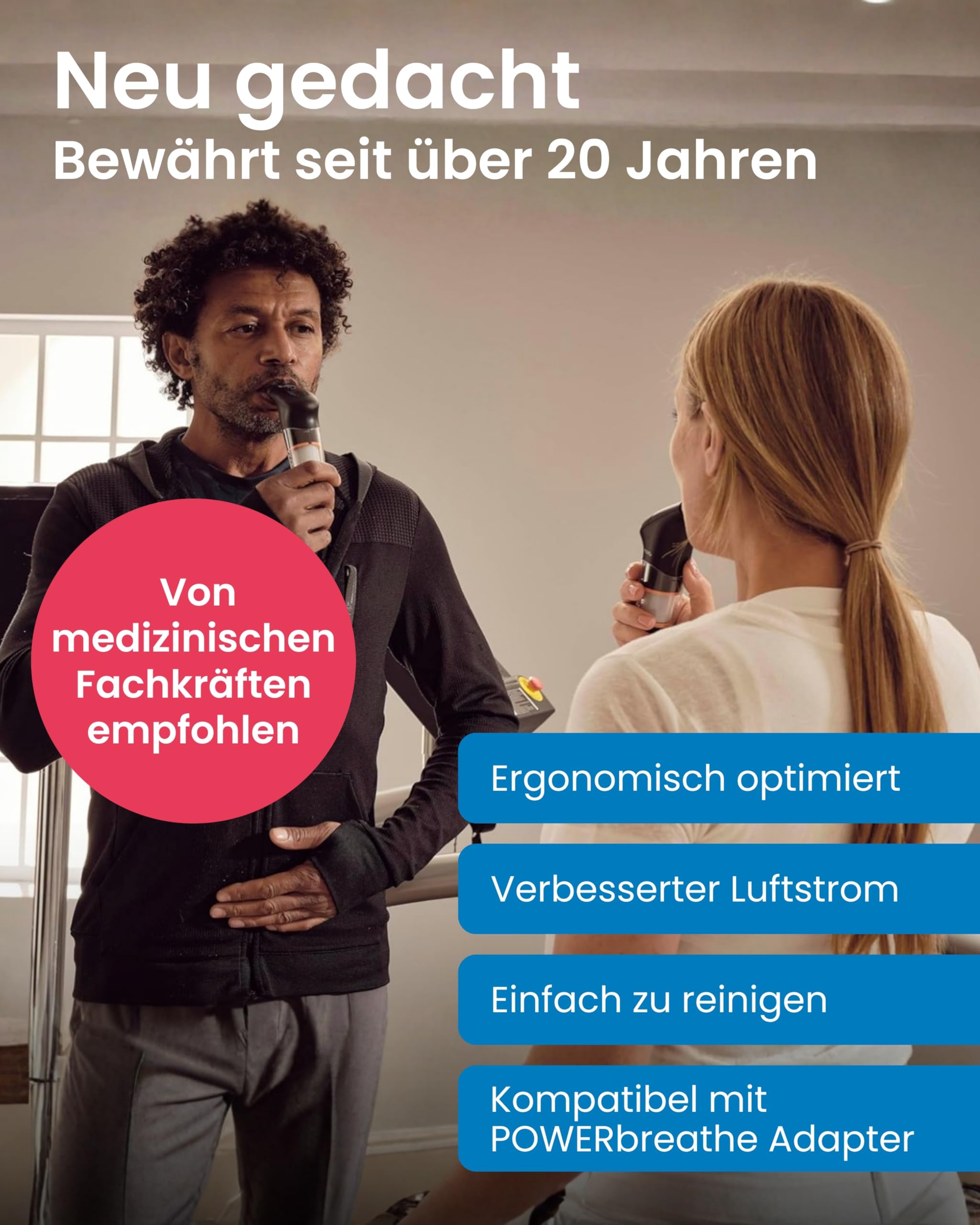 POWERBREATHE Plus I Leichter Widerstand I Atemtrainer zur Stärkung der Atemmuskulatur I Inspirationsmuskeltrainer mit 11 Stufen I Atemtrainingsgerät für Atemübungen I Special Edition