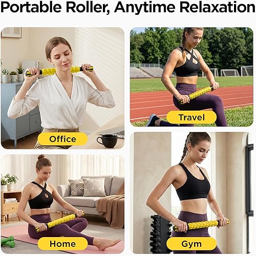 Miniatura 75 de Rodillo de masaje de madera para piernas y muslos, herramienta de mano para aliviar la fascia, drenaje linfático y esculpir el cuerpo, masajeador