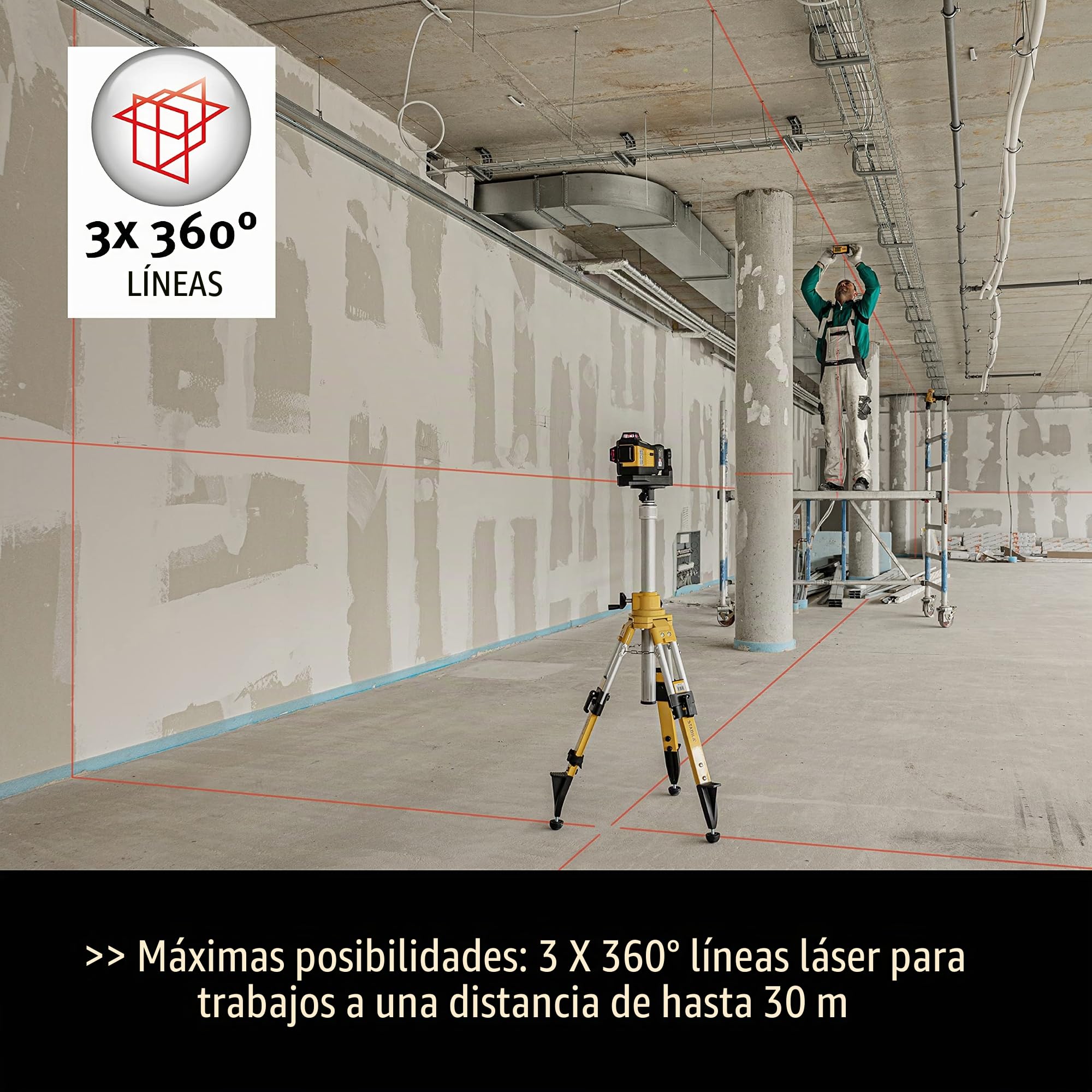 Stabila. Láser multilínea LAX 600 (con batería y cargador)