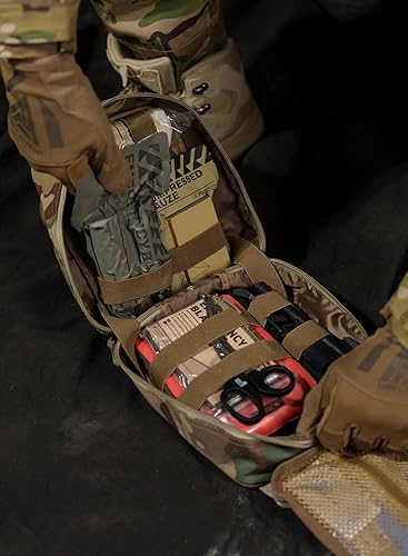 Miniatura 6 de RHINO RESCUE IFAK Kit de trauma con torniquete C-A-T para el cuidado de heridas, kit táctico de primeros auxilios Molle bolsa para militares,
