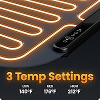 Vista 4 de Chefman Roll n’ Go Food Warming Mat, Electric Warming Tray for Buffets, Parties, Holidays, 3 Temperature Settings, Easy-Clean Silicone Mat, Roll Up