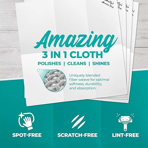 Miniatura 8 de Molly's - un maravilloso paño de limpieza, sin rayar, sin pelusa, paño de limpieza de microfibra, paño de pulido para vidrio, acero inoxidable, uso
