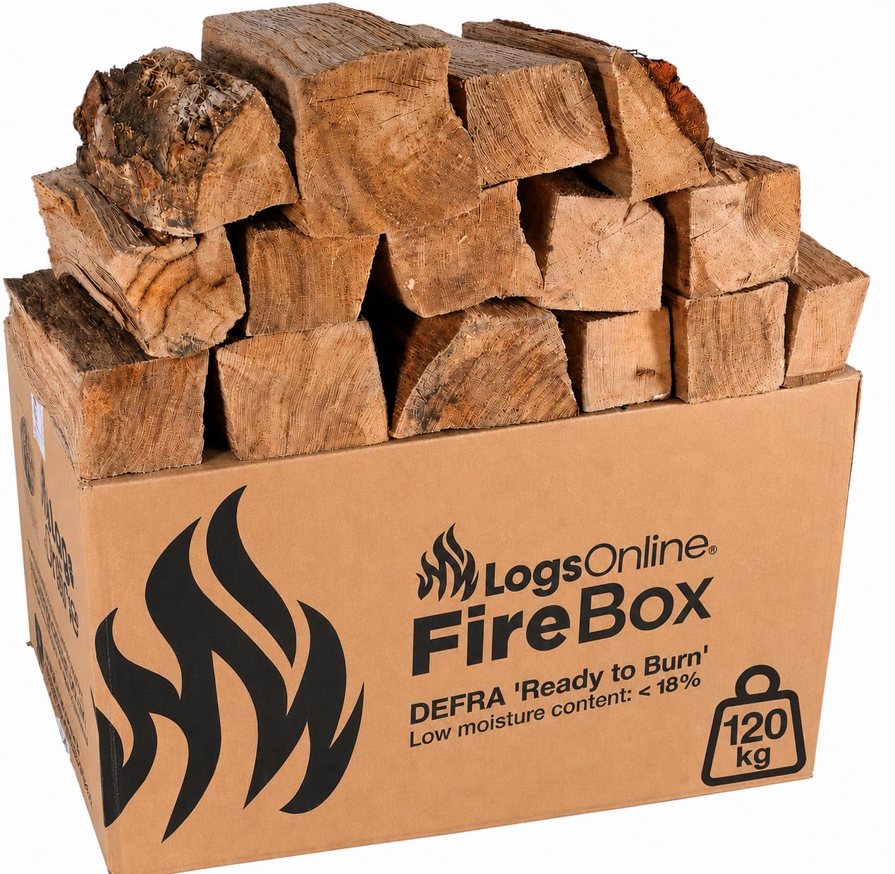 Logs Online Hardwood Kiln Dried Firewood Logs For Fire Pit, 120Kg Chunky Logs Perfect For Pizza Ovens, Fire Pits, Chiminea, Bbq Wood Burner Kiln Dried Hardwood Under 20% Moisture. Ready To Burn Fire Logs.