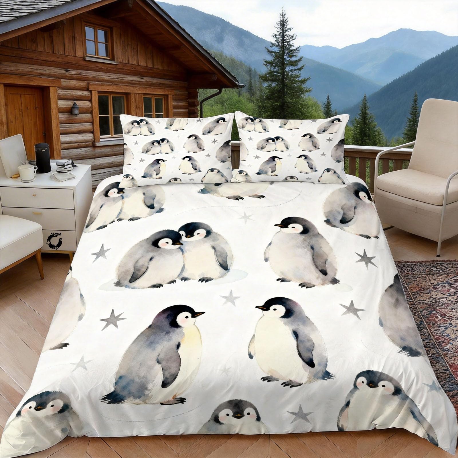 Housse de couette 140x200 manchot zippée fini la couette qui glisse