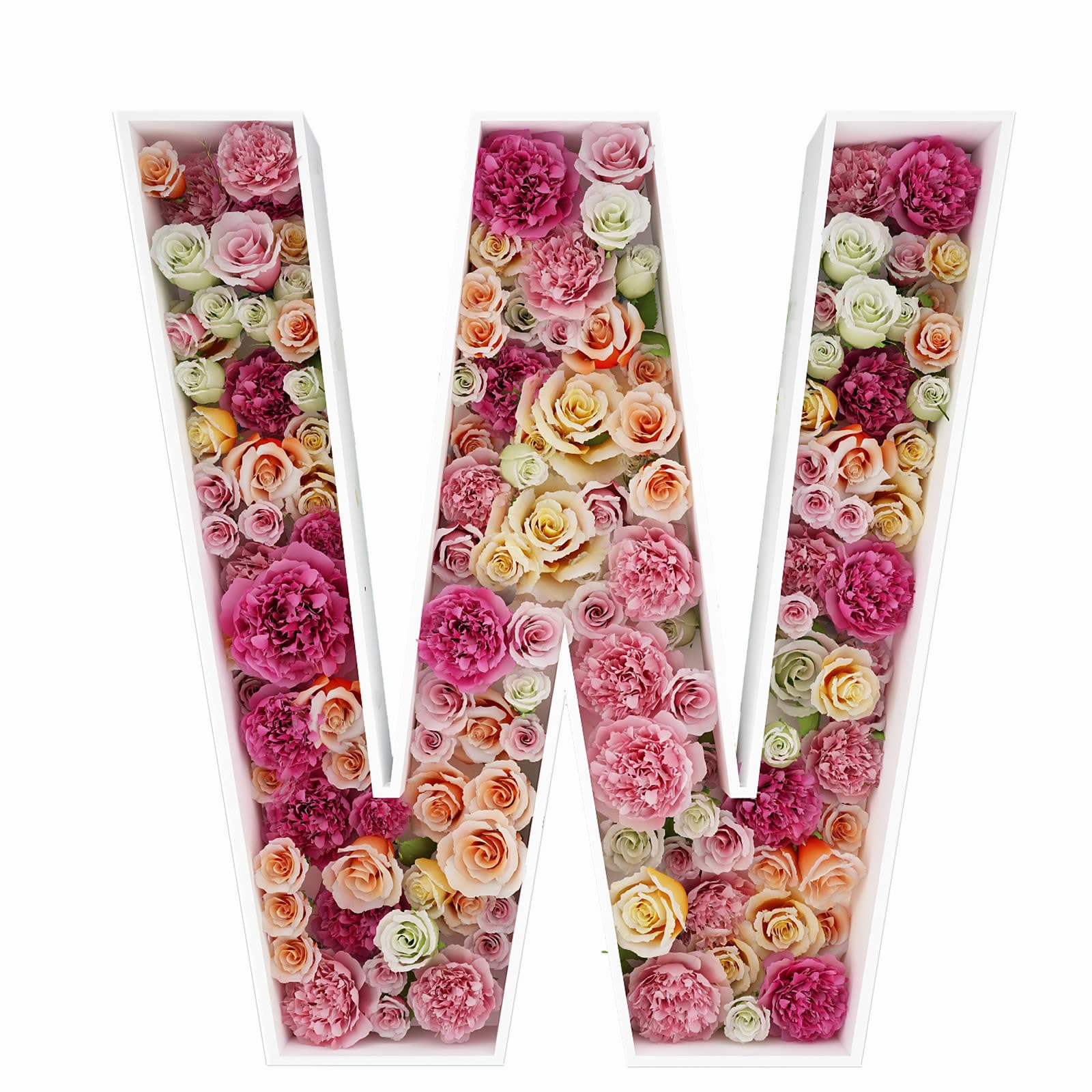 2FT DIY Mosaic Balloon Letter W Frame, Fillable Party Backdrop Decor