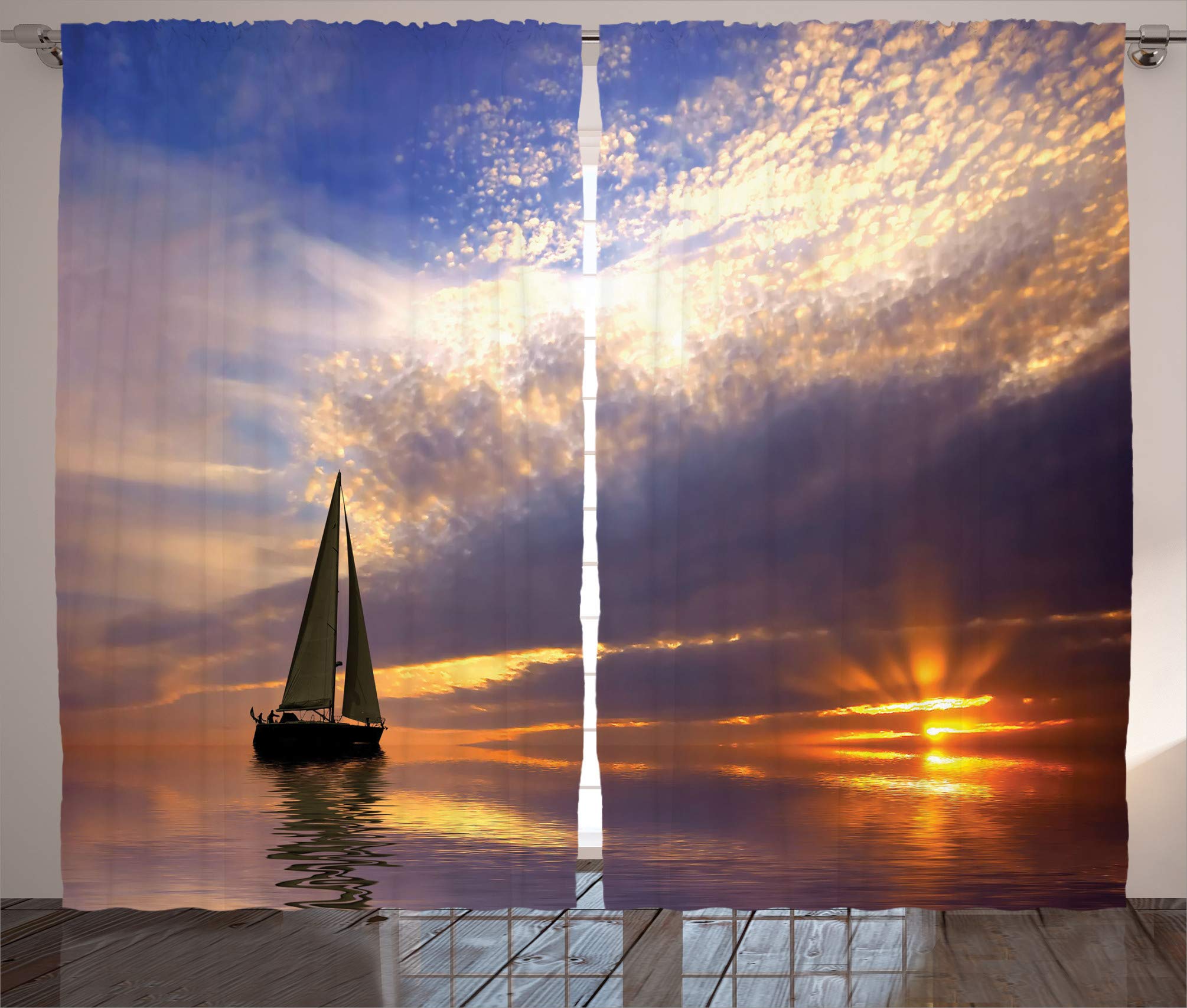 sheer curtains Romantic Honeymoon Curtain 63 inch length,Window Treatments, Living Room Bedroom drapes Set 54" W x 63" L