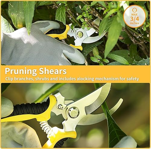 Miniatura 4 de Herramientas de jardín, 8 piezas de herramientas de jardinería resistentes con agarre de goma antideslizante, herramienta de jardín de acero