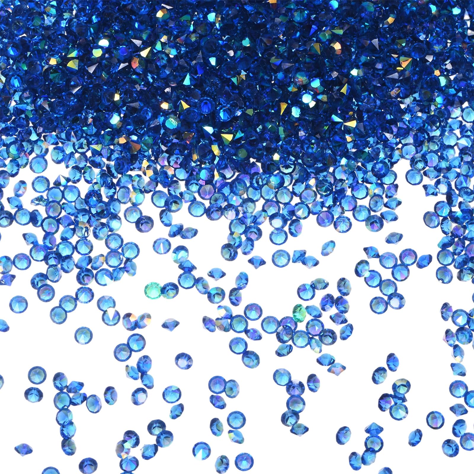 M METERXITY 14400-Pack Acrylic Diamonds, 0.12 Inch/3mm Wedding Table Scatter Confetti Crystals for Vase Fillers/Art Craft, Acrylic Diamonds Gems [Dark Blue AB]