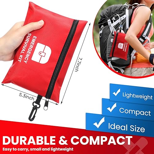 Miniatura 4 de Geiserailie 1740 kits de primeros auxilios pequeños a granel, kit de emergencia de tamaño de viaje, bolsa individual con cremallera, suministros de
