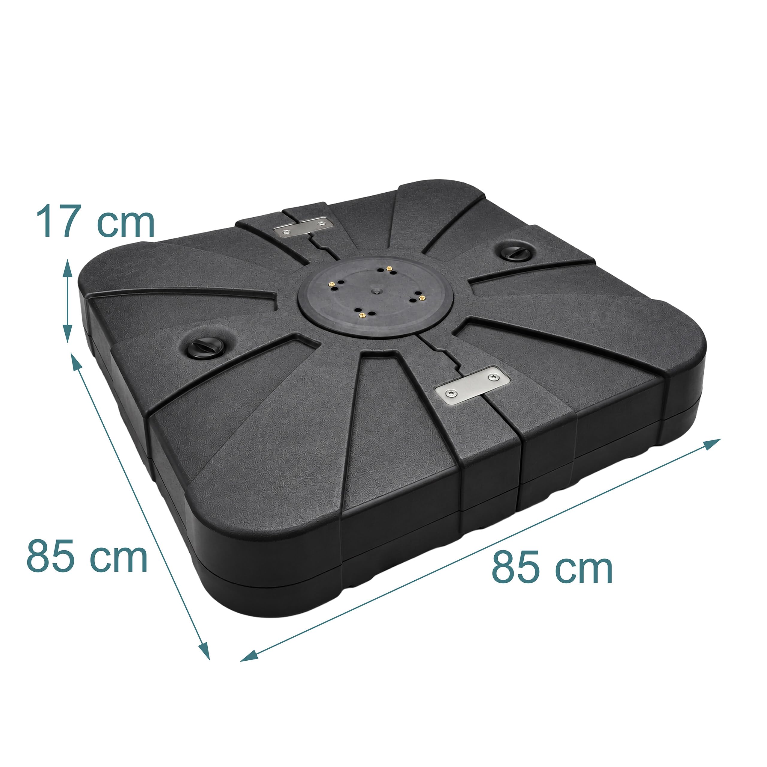 Relaxdays Support Parasol remplissable, roulettes et Pied en Croix, Noir