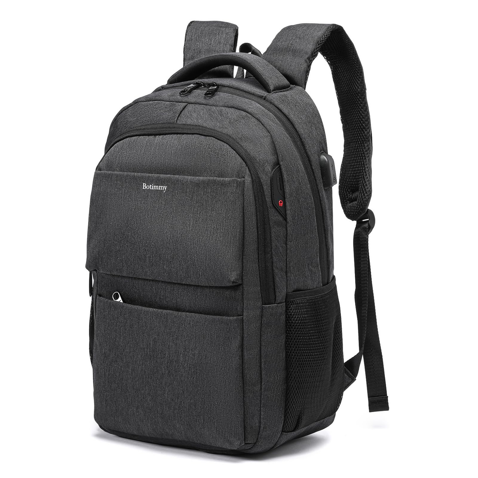 Botimmy Laptop Backpack 17 inch Water Resistant College Daypack Travel Business Computer Bag with USB Charging Port