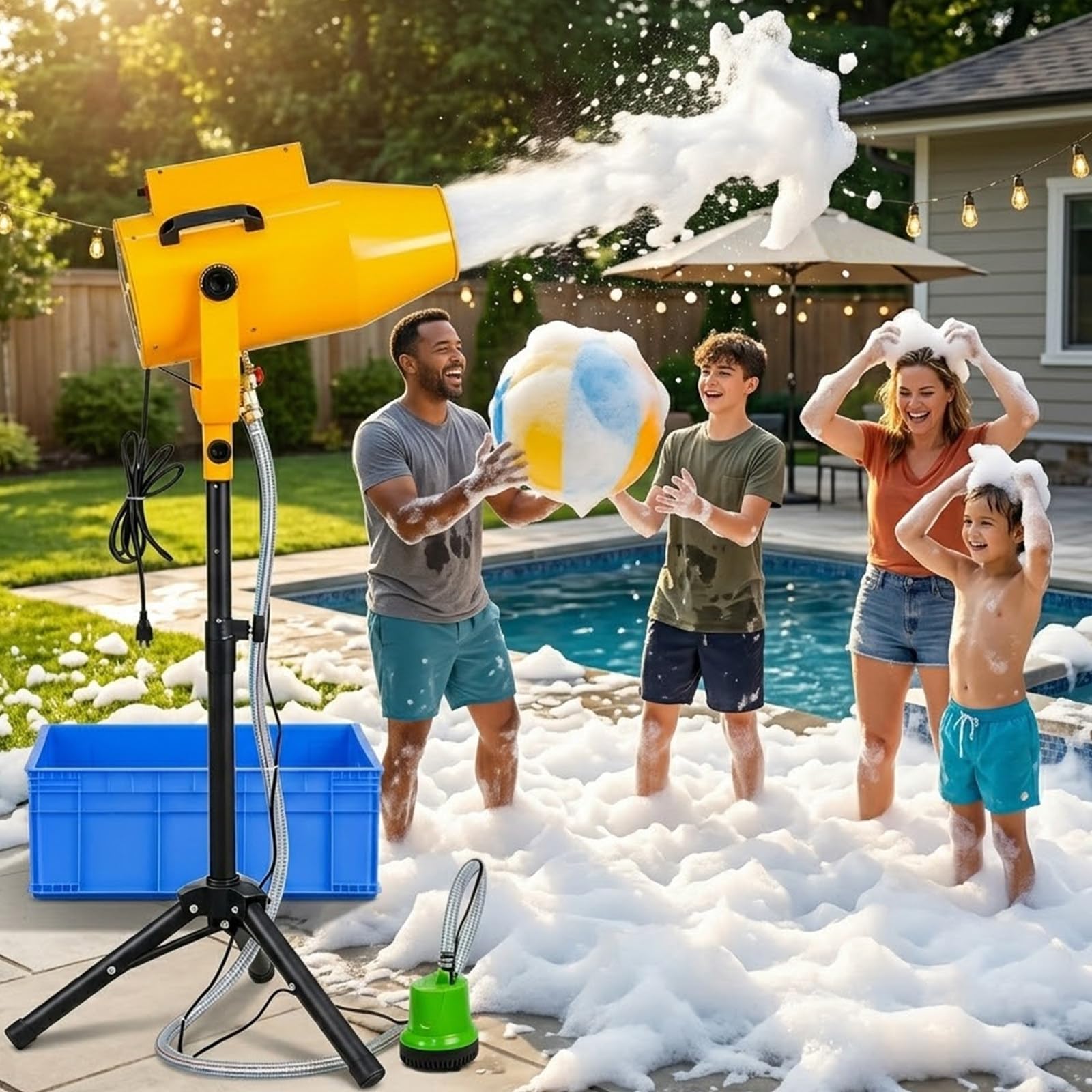 Kindevieft Foam Machine for Summer Water Toys - for Backyard Summer Pool Parties