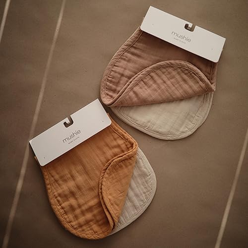 Miniatura 4 de mushie Paños de muselina para bebé  100% algodón orgánico, juego de 2 (ruborniebla)