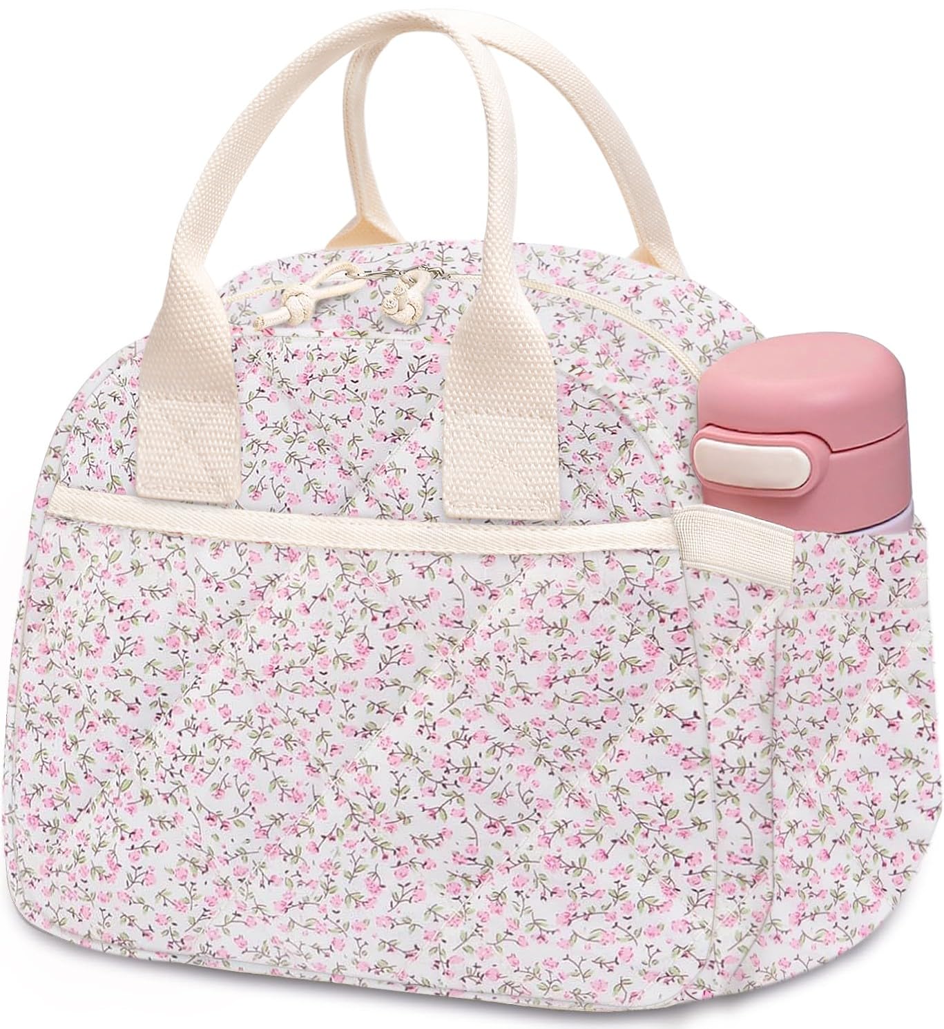 Carry bloom Lunch Box for Women, Insulated Lunch Bag Cute Corduroy Lunchbag — image 1