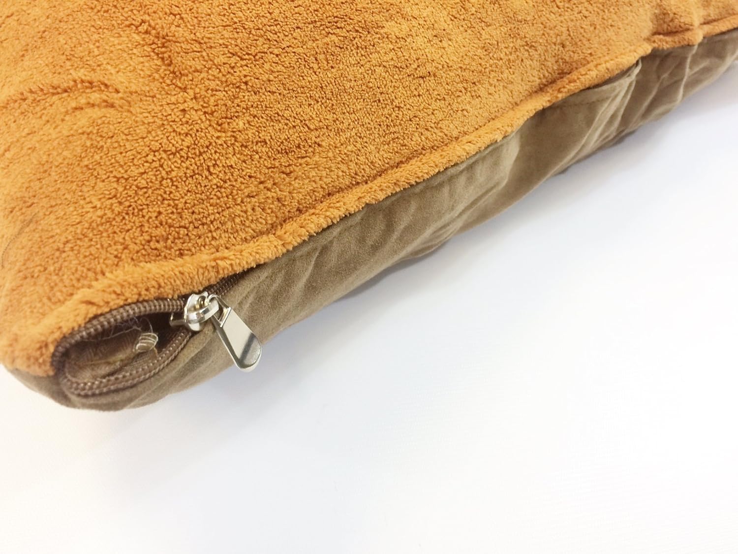 MicroCushion Waterproof Memory Foam Dog Bed with Removable Zippered Canvas Cover, High Density Foam & Poly Fiber Pillow for Small, Medium & Large Dogs (Fleece Brown, M, Medium, Med, 36x29)