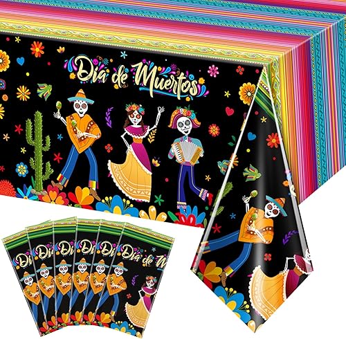 Mantel de 3 piezas con diseño del Día de los Muertos, Día de los Muertos, para Halloween, diseño de calavera de azúcar, floral, fiesta mexicana,