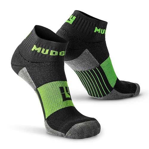 MudGear Quarter Crew Trail Socks, Blister-Resistant, Sweat-Resistant & Quick-Drying, Cushioned Footbed, Made in USA, 2-P