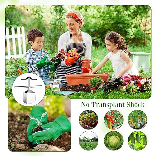 Miniatura 2 de Bloqueador de suelo de 4 pulgadas, 1 célula, fabricante de bloques de semillas manual, herramienta de bloqueo de semillas de mano para invernaderos,