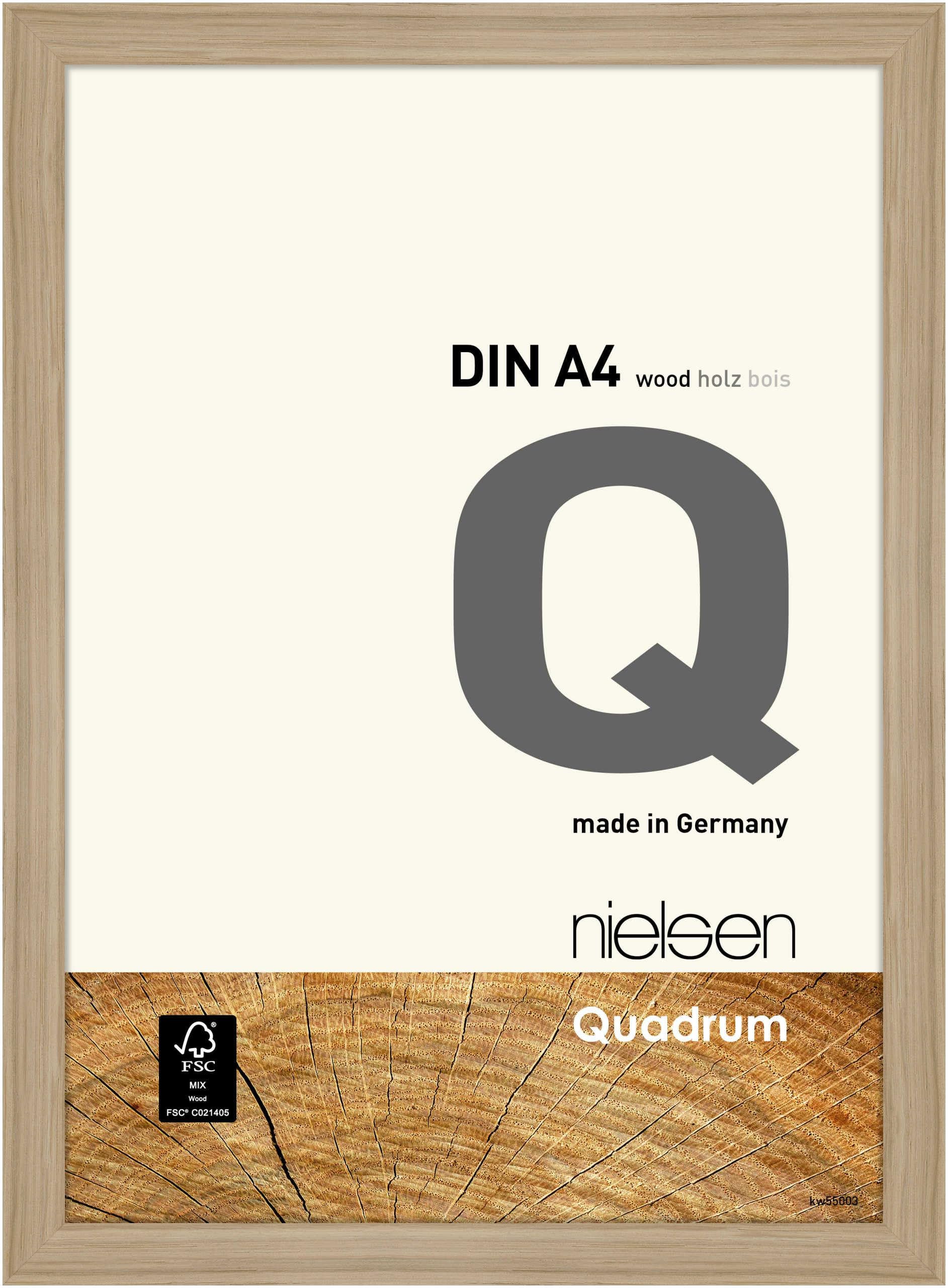 Nielsen  Quadrum Wooden Picture Frame With Glass Front - Oak - A4