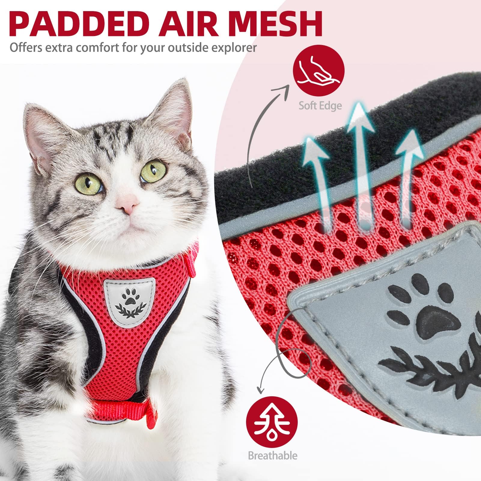 Easy Walk Dog Harness PUPTECK Escape-Proof Cat Harness Leash Set