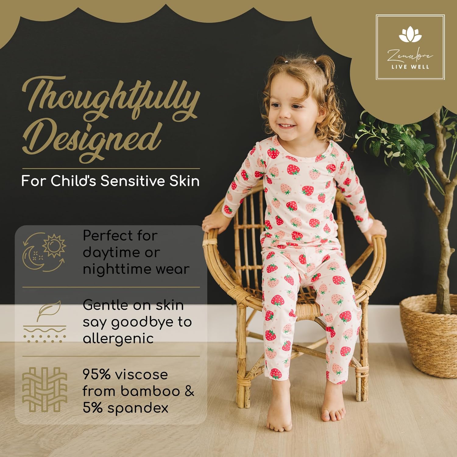Viscose Baby Pajamas 2-Piece Pajamas for Kids Ultra Soft Comfy Moisture-Wicking, Gentle on Sensitive Skin - Image 2