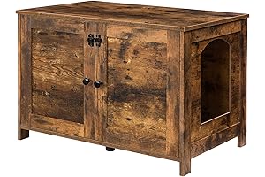 HOOBRO Cat Litter Box Enclosure: A Rustic Retreat for Your Feline Friend
