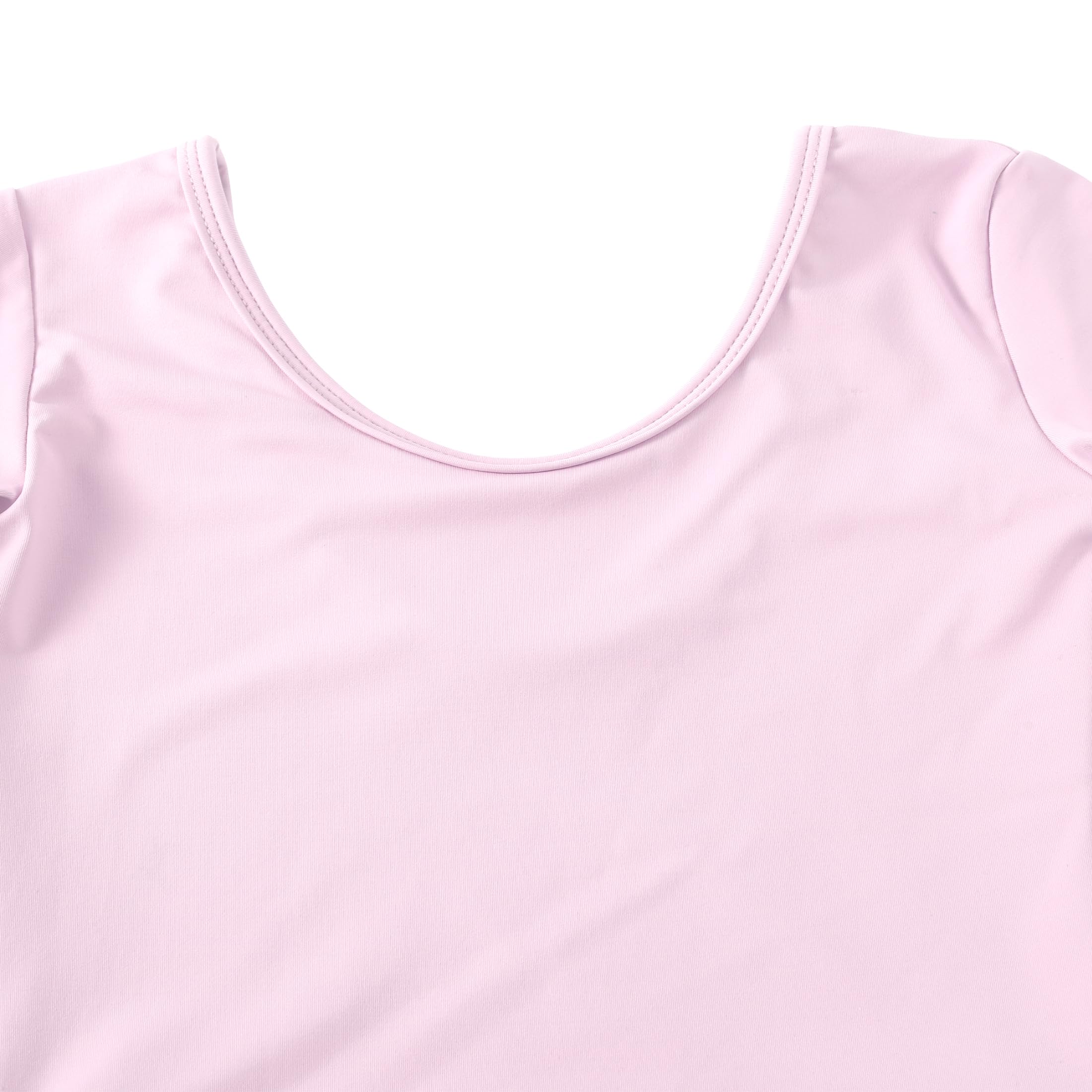 HIPPOSEUS Girls Ballet Leotards with Skirt Toddler Classic Short Sleeve Dance Dress for Ballerina,7023-Pink,4-5T