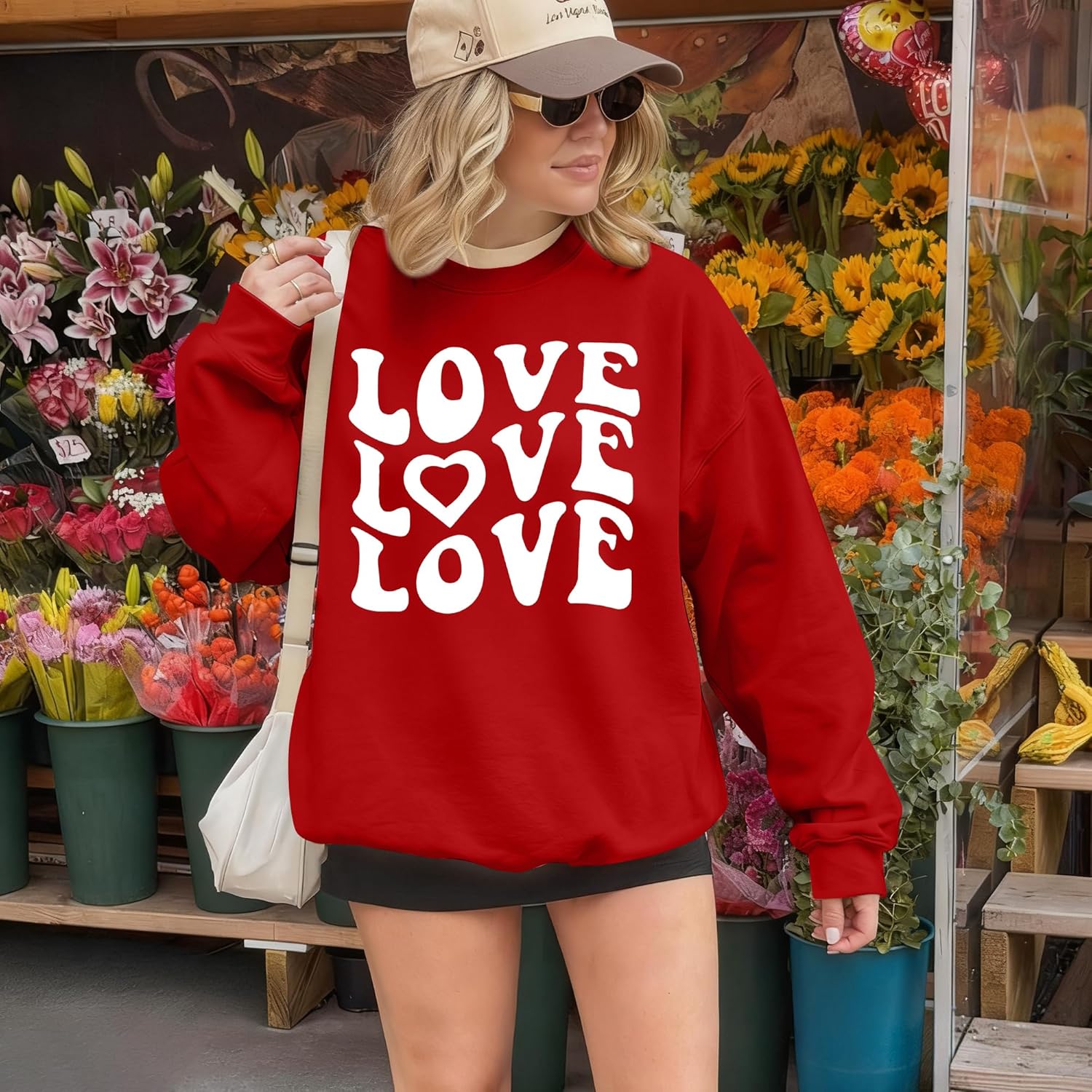 LUKYCILD Valentines Sweatshirts for Women Teacher Valentines Day Shirt Cute Sweet Hearts Grahic Pullover Tops - Image 2