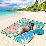 WIWIGO Beach Blanket Waterproof Sandproof Beach Mat 79 X 83/10\'x9\'for 2-8 Adults Quick Drying Outdoor Picnic Mat Beach Accessories for Travel, Camping, Hiking