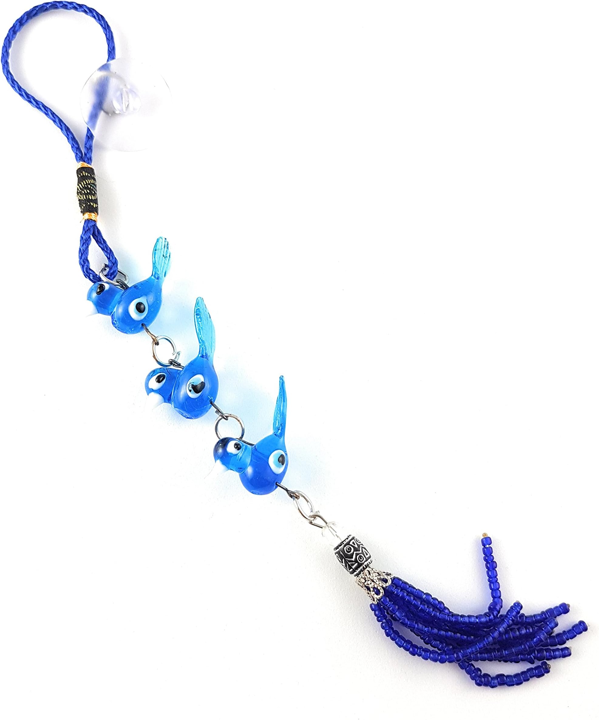 Evil Eye Charm Birds Hanging (Light Blue) - Good Mood - Home Decoration - Good Luck/Success/Protection Against Bad Aura