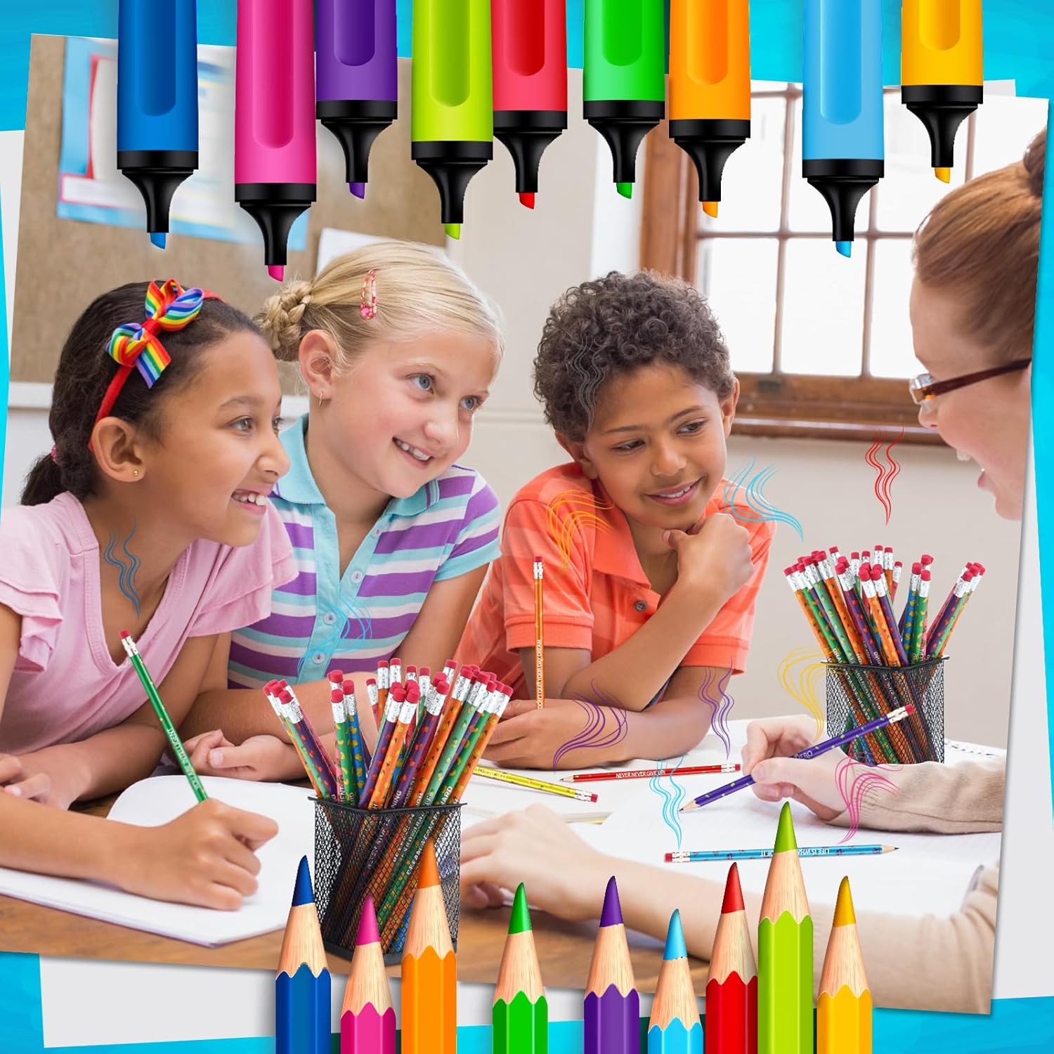 Gersoniel 240 Pcs Scented Pencils Bulk for Kids Inspirational Motivational Cute Fun Fruit Wood Smelly Graphite Pencils with Erasers for School Classroom Office Students Girls Boys Gifts Supplies